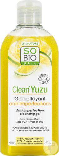 So'Bio Étic SoBio Étic CleanYuzu Anti-Imperfection Cleansing Gel Oily Skin Organic Bottle 200ml