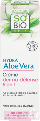 So'Bio Étic SoBio Étic Dermo-Defense Cream 5In1 Sensitive And Reactive Skin Hydra Aloe Vera 50ml