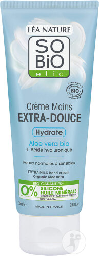 SoBio Étic Extra-Gentle Hand Cream Organic Aloe Vera Tube 75ml