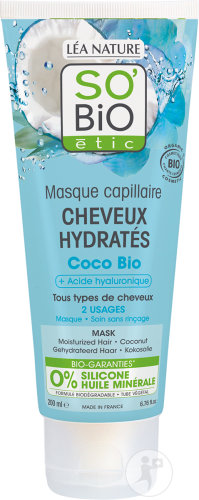 So'Bio Étic SoBio Étic Hydrated Hair Mask Coconut and Hyaluronic Acid Tube 200ml