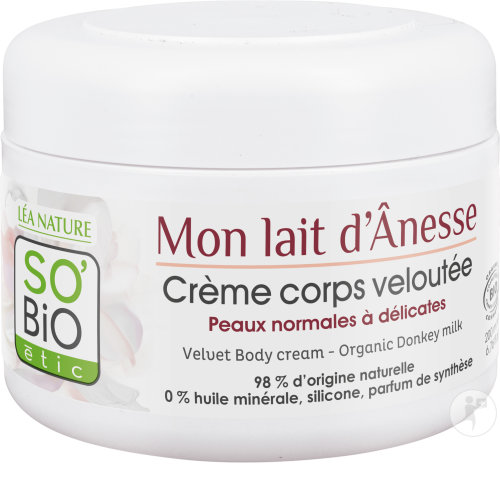 So'Bio Étic SoBio Étic Mon Lait DÂnesse Velvety Body Cream Organic Normal to Dry Skin Jar 200ml