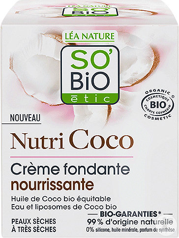 So'Bio Étic SoBio Étic Nutri Coco Melting Cream For Dry To Very Dry Skin Organic Jar 50ml
