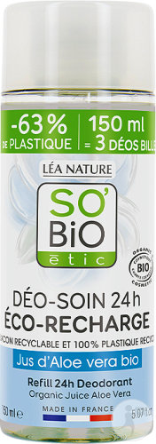 So'Bio Étic SoBio Étic care deodorant with aloe vera organic refill pack 150ml