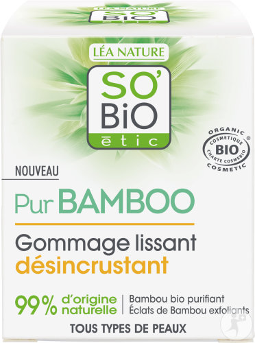 So'Bio Étic SoBio Étic Pur Bamboo Smoothing Peeling for Skin Removal All Skin Types Organic Jar 50ml