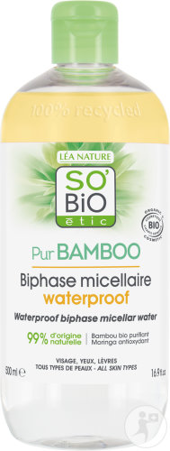So'Bio Étic SoBio Étic PurBamboo Biphase Waterproof Micellar Water All Skin Types Organic Bottle 500ml