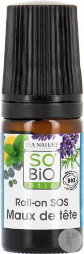 So'Bio Étic SoBio Étic Roll-On SOS Headache With 7 Essential Oils Bottle 5ml