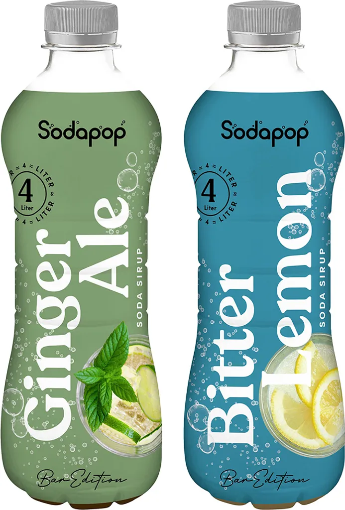 SODAPOP Bar Edition Ginger Syrup 500 ml + Bar Edition Bitter Lemon 500 ml, 2 pieces