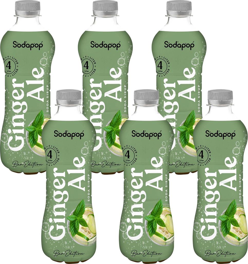 SODAPOP Bar Edition Ginger Syrup 500ml, Concentrate, 6 Pieces, Drink Set 3000 ml