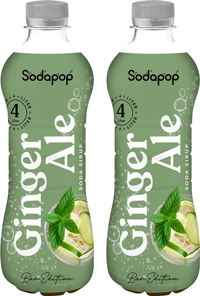 Sodapop Ginger Syrup Bar Edition 2x500ml Ginger Flavor Cocktail Mixer 1000 ml