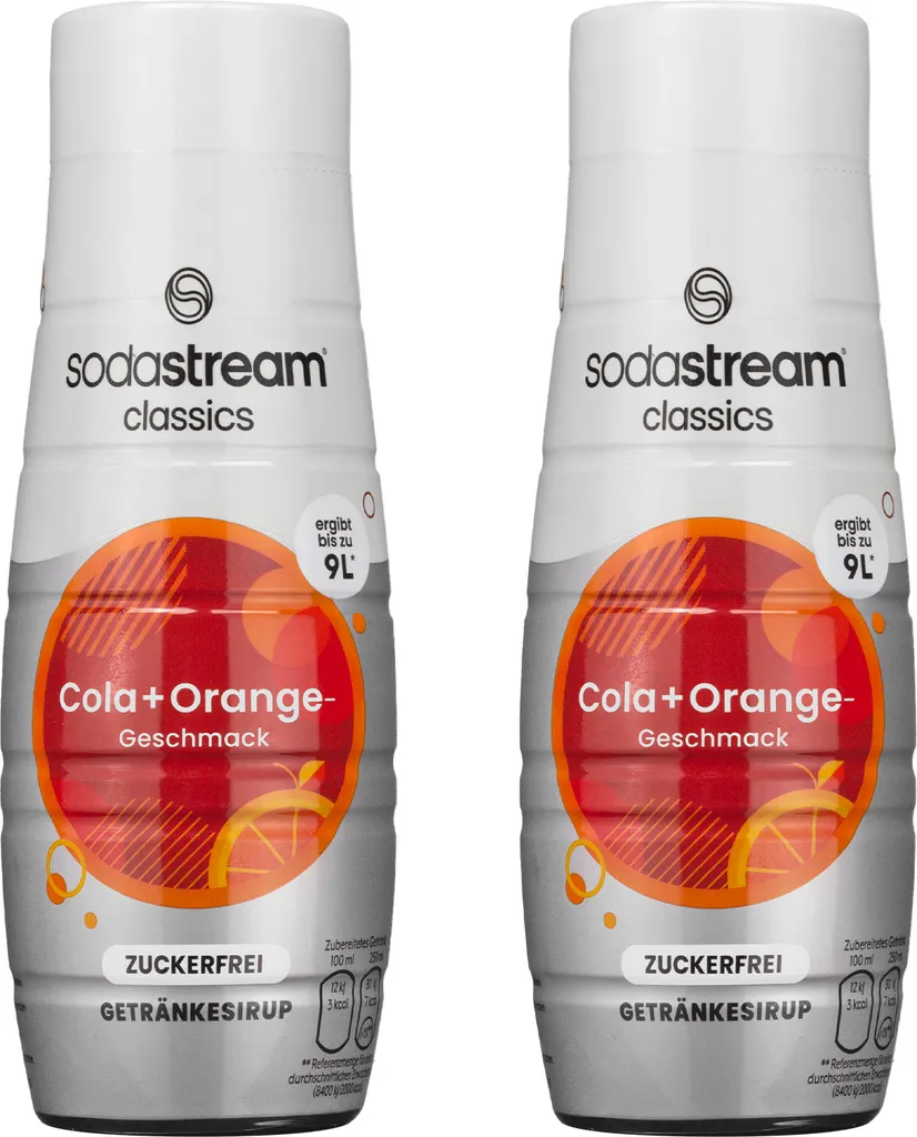 SodaStream Cola + Orange Sugar-Free Syrup 440ml, 2 pieces