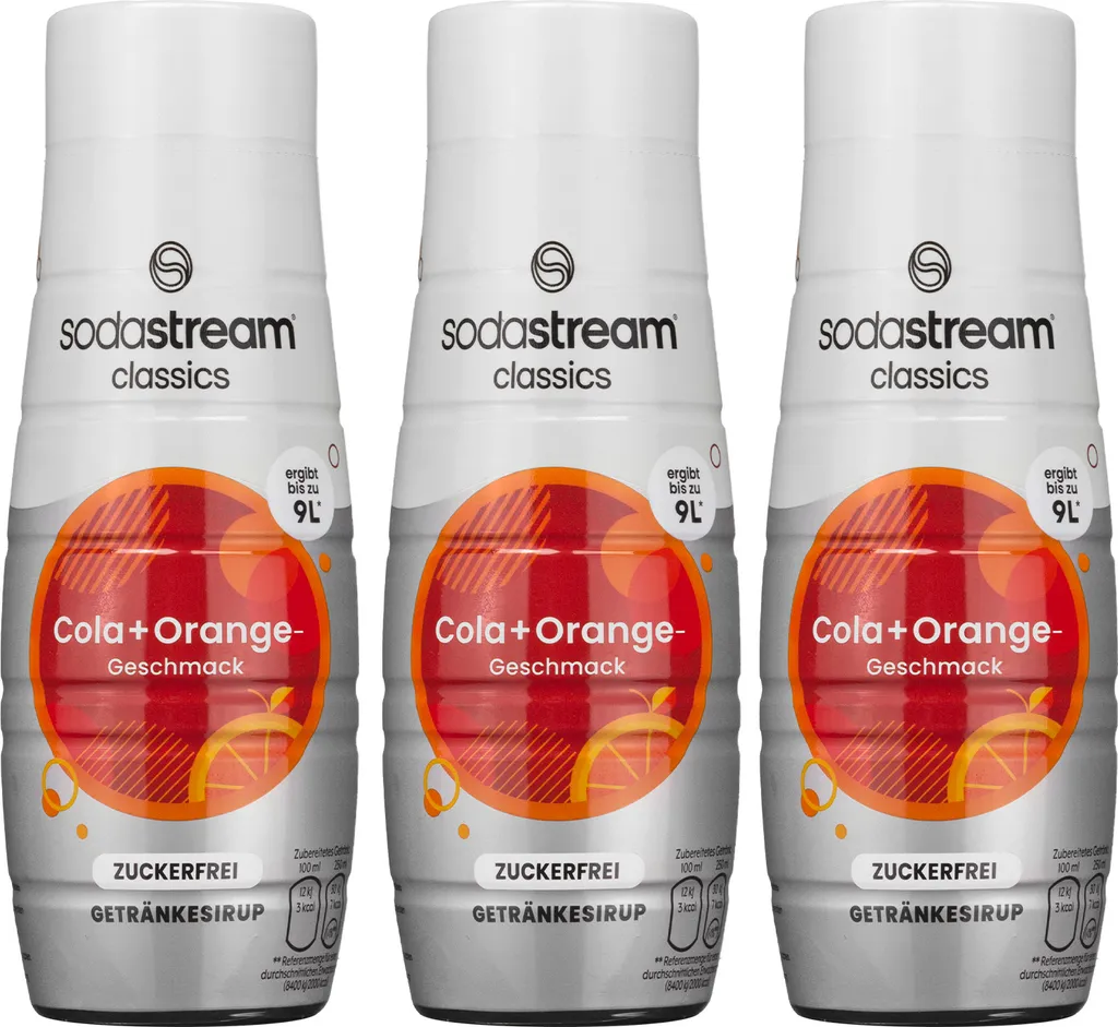 SodaStream Cola + Orange Sugar-Free Syrup 440ml, 3 pieces