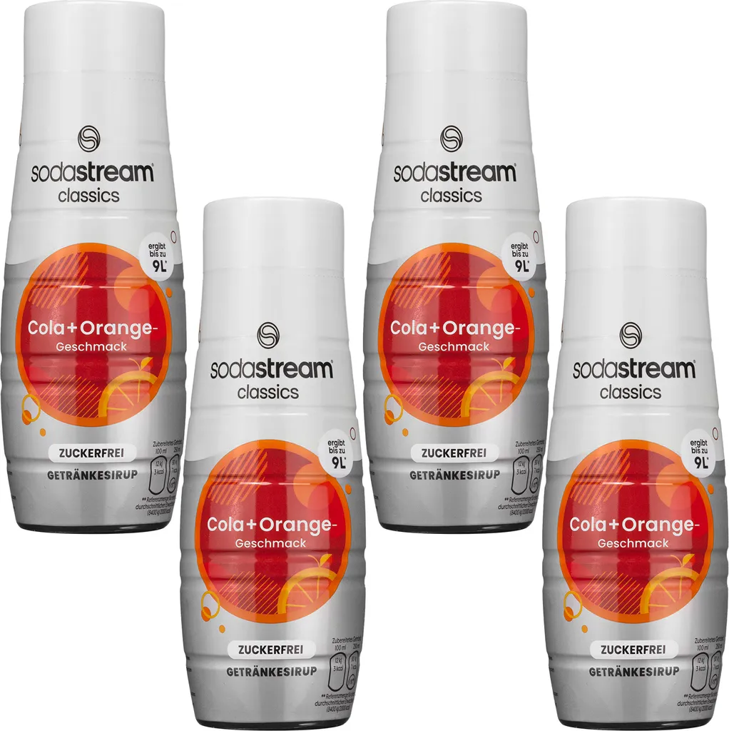 SodaStream Cola + Orange Sugar-Free Syrup 440ml, 4 pieces