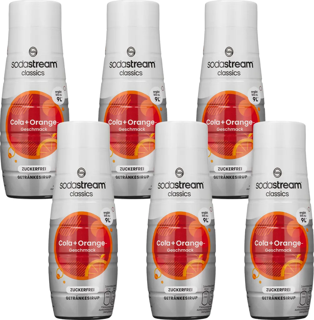 SodaStream Cola + Orange Sugar-Free Syrup 440ml, 6 pieces