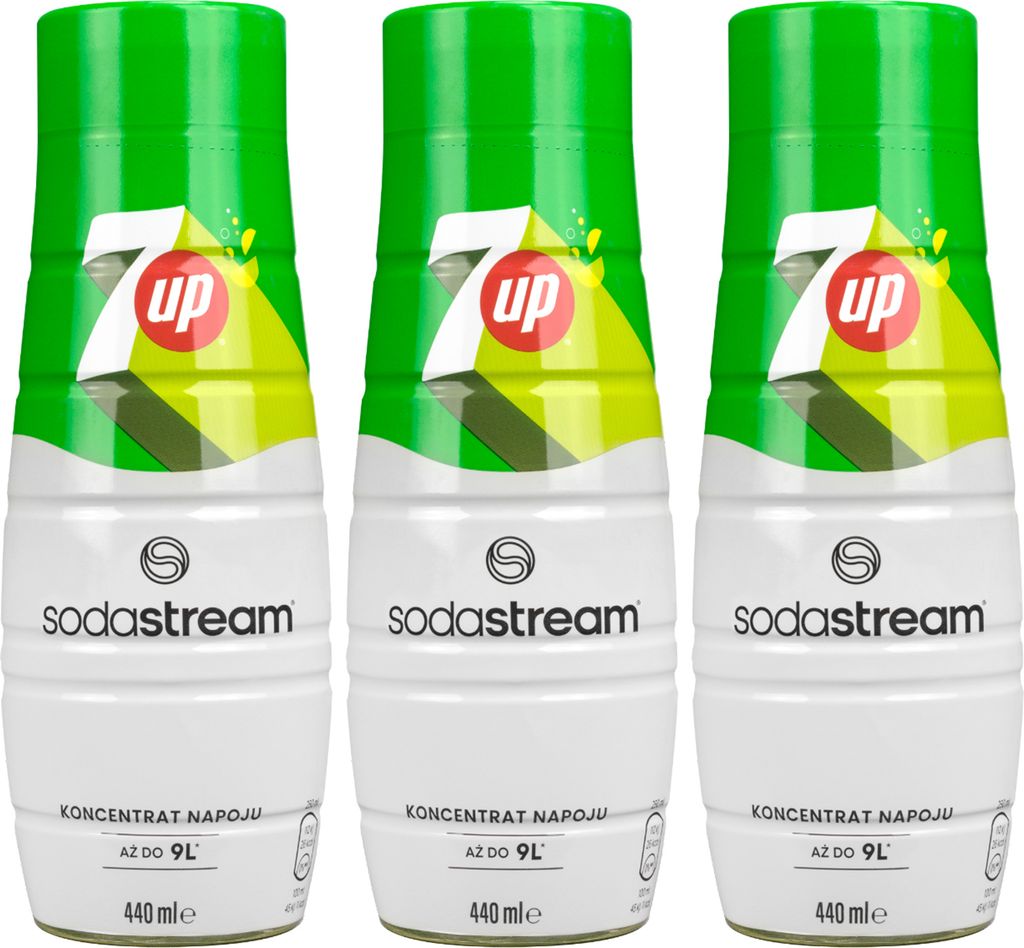 SodaStream 7UP beverage syrup, 440ml, 3 pieces