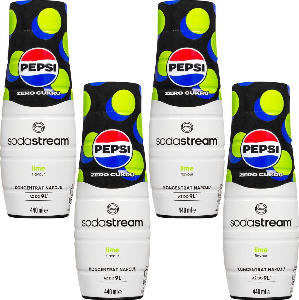 SodaStream Beverage Syrup Pepsi MAX Lemon Syrup, 440ml, 4 pieces