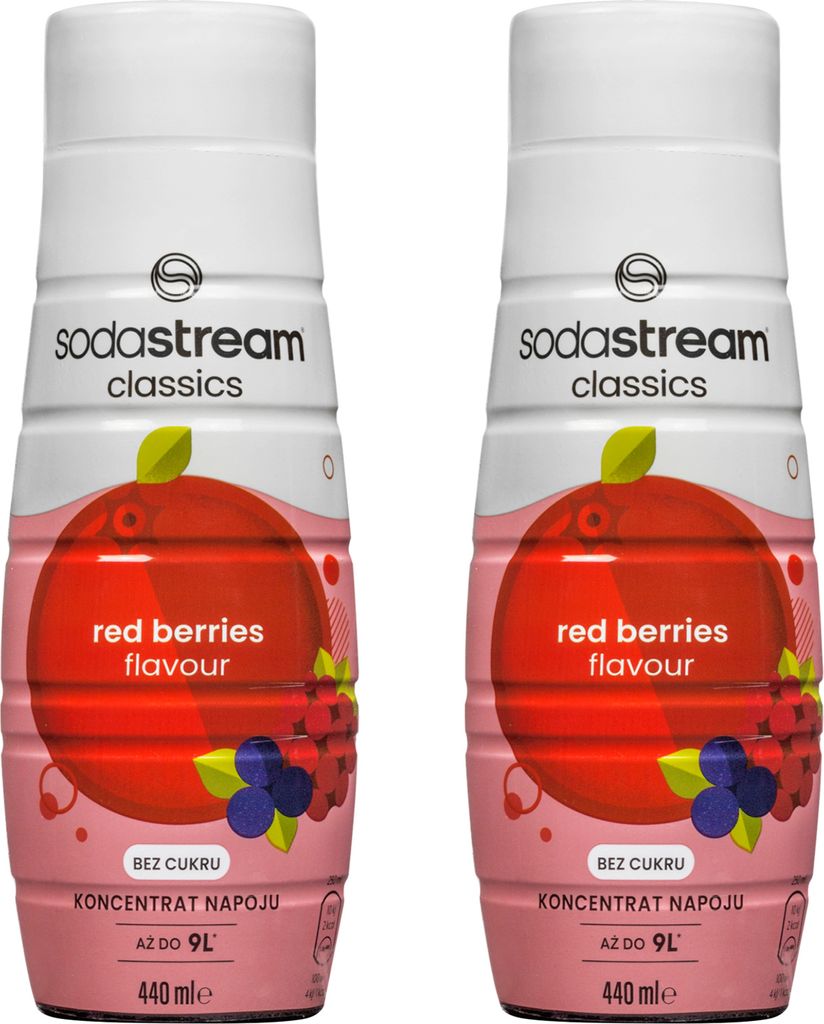 SodaStream Red Berry Drink Syrup without Sugar, 440ml, 2 pieces