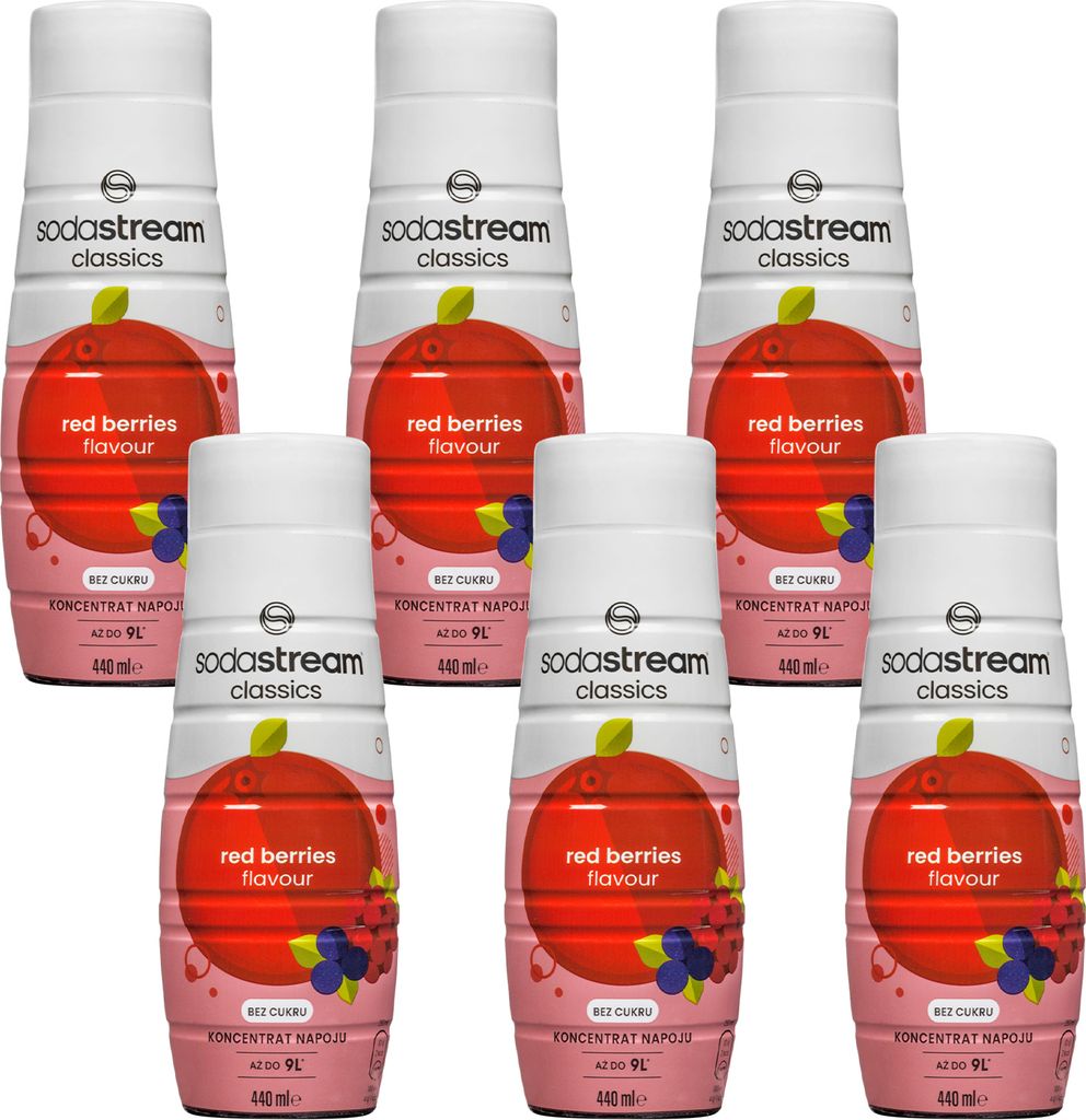 SodaStream Red Berry Zero Drink Syrup, 440ml, 6 pieces
