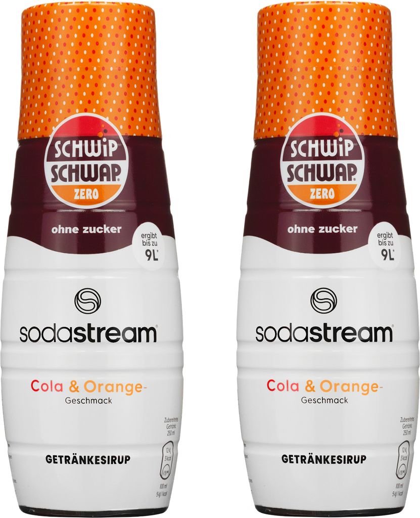 SodaStream Drink Syrup Schwip Cola Orange without sugar, 440ml, 2 pieces