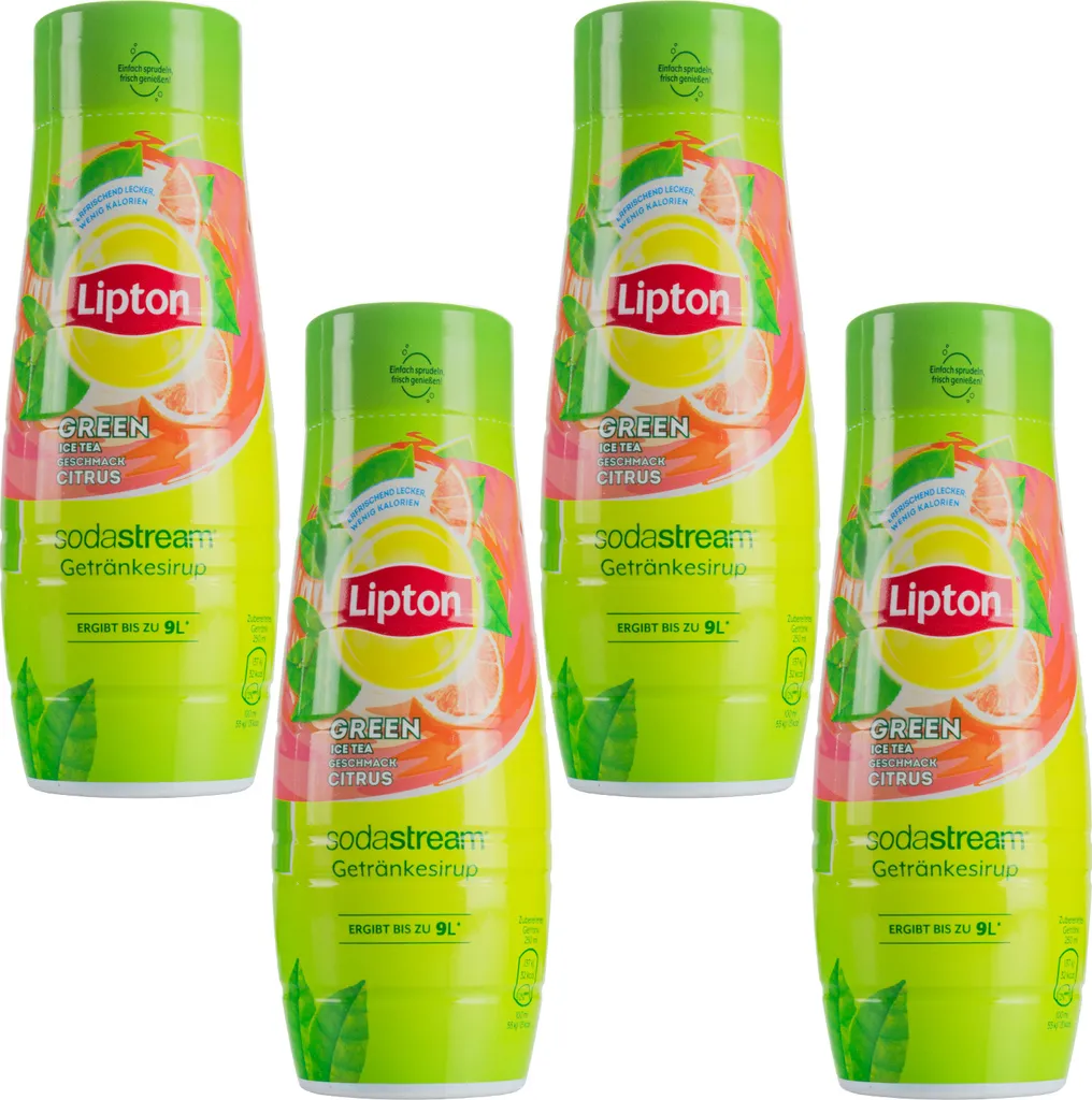 SodaStream Beverage Syrup Soft Drink Lipton Iced Tea Green Tea with Citrus Fruits 440 ml (4-pack)