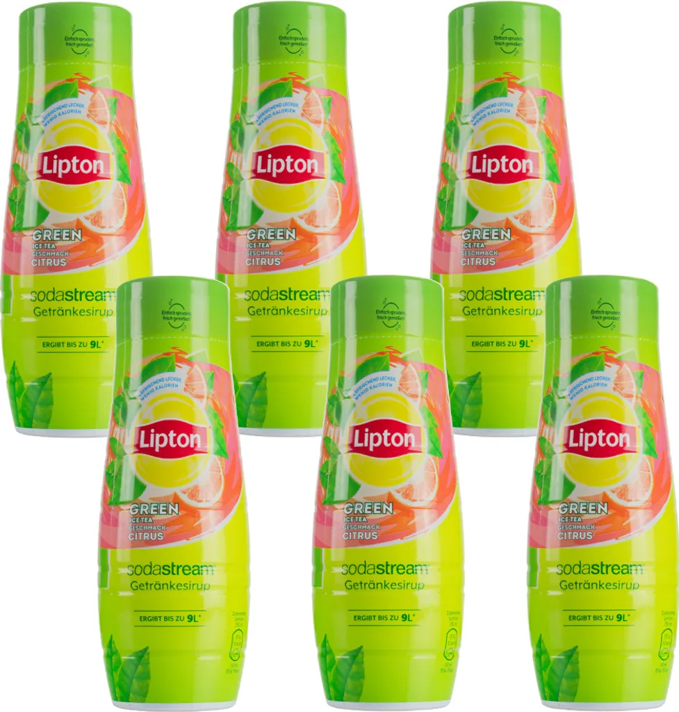 SodaStream Beverage Syrup Soft Drink Lipton Iced Tea Green Tea with Citrus Fruits 440 ml (6-pack)
