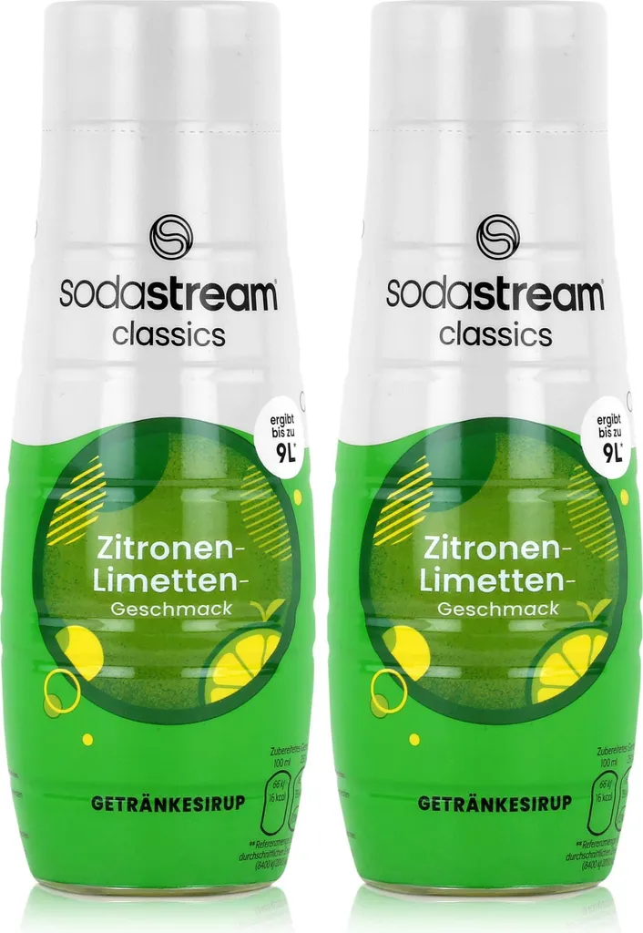 SodaStream Beverage Syrup Soft Drink Lemon-Lime Flavor 440ml (2 Pack) 880 ml