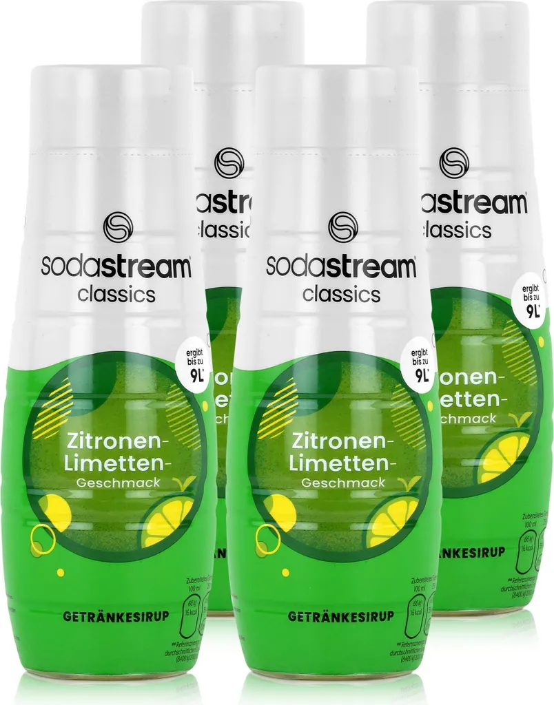 SodaStream Beverage Syrup Soft Drink Lemon-Lime Flavor 440ml (4 Pack) 1760 ml