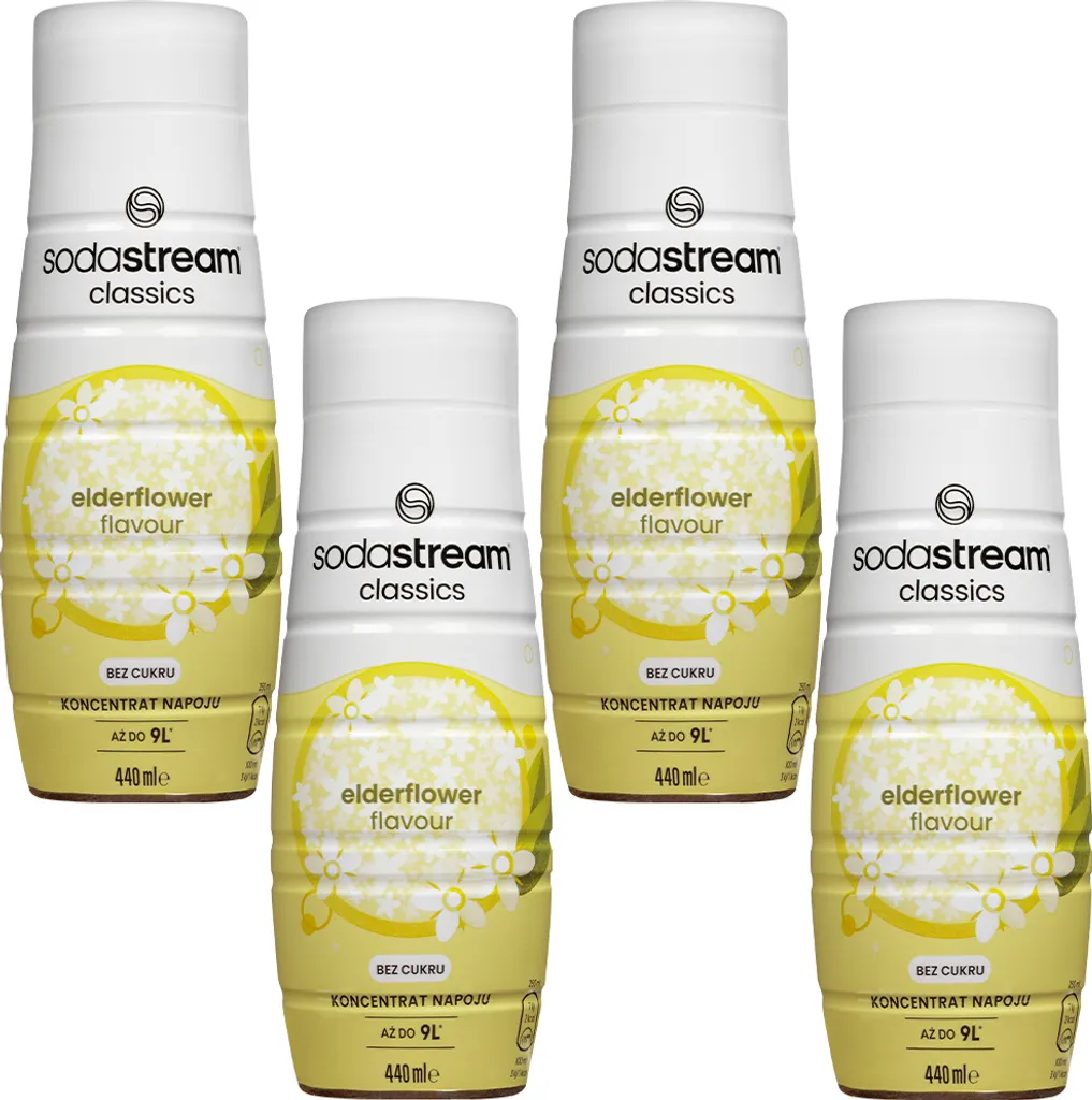 SodaStream Elderflower Zero Syrup 440ml, 4 pieces