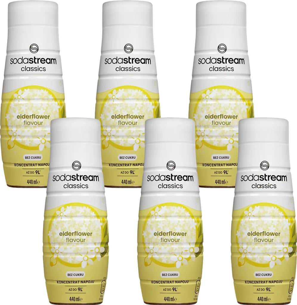 SodaStream Elderflower Zero Syrup 440ml, 6 pieces