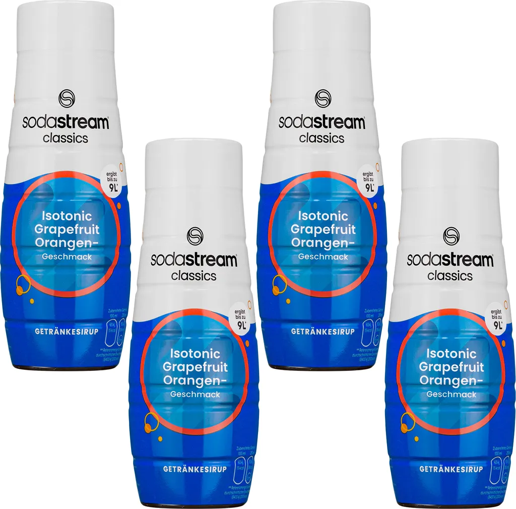 SodaStream Isotonic Syrup 4x440ml Grapefruit Orange Drink Syrup 1760 ml