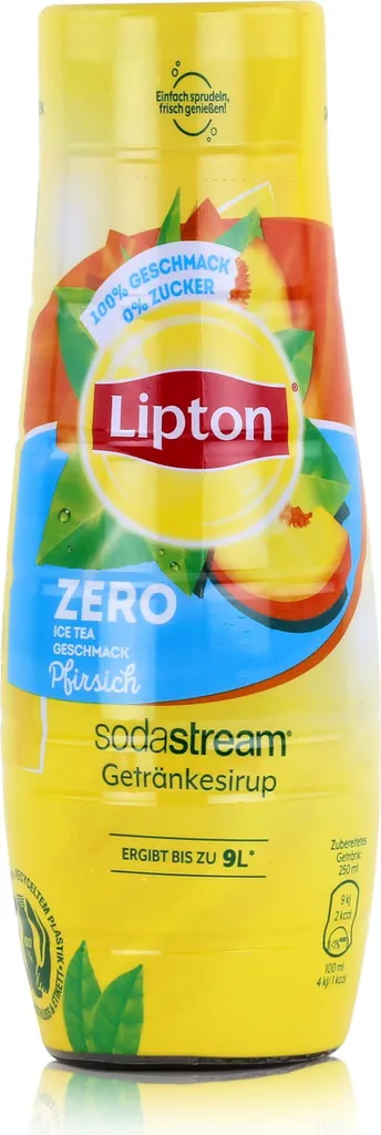 Sodastream Lipton Peach Zero Sugar-Free Drinking Syrup 440ml (1 Pack)