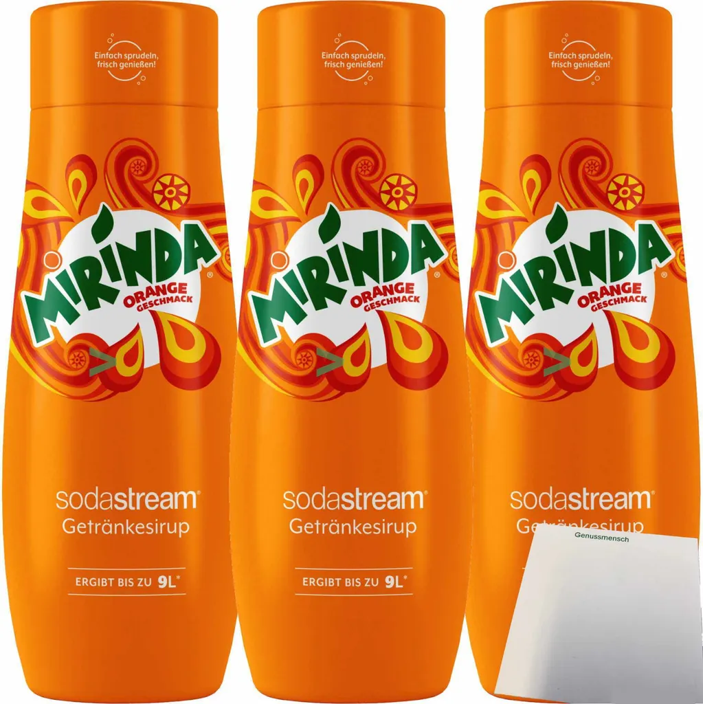SodaStream Mirinda Orange drink syrup pack of 3 (3x0.44l bottle) + usy block 1332g