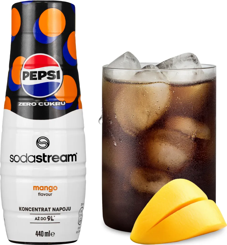 SodaStream Pepsi Max Mango Syrup 440ml, sugar-free beverage concentrate for water 440 ml