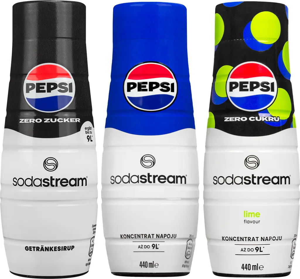 Sodastream Pepsi Syrup Set 3x440ml Max Zero Lime sugar-free beverage syrup 1320 ml
