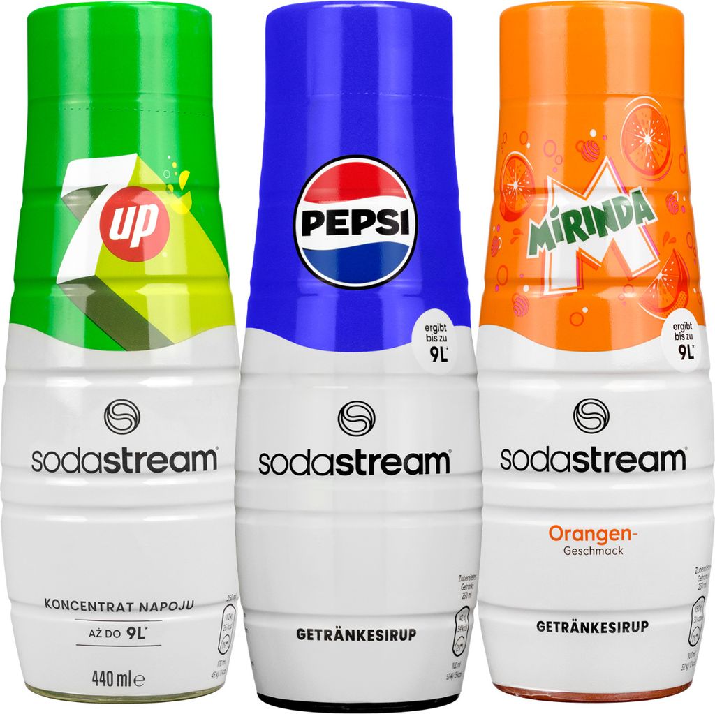 Sodastream syrup set of 3, Pepsi, Mirinda, 7up 440ml