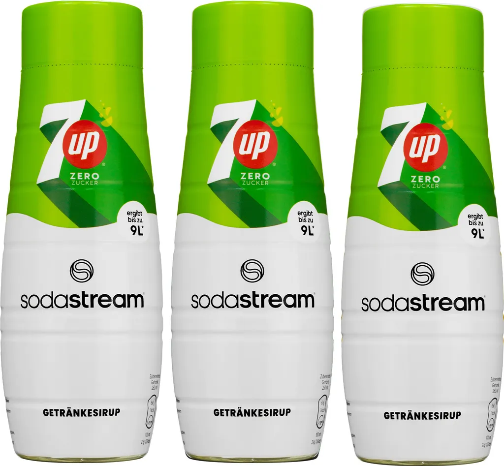 Sodastream Syrup 7UP Free 3x440ml Concentrate Sugar-Free Soft Drink