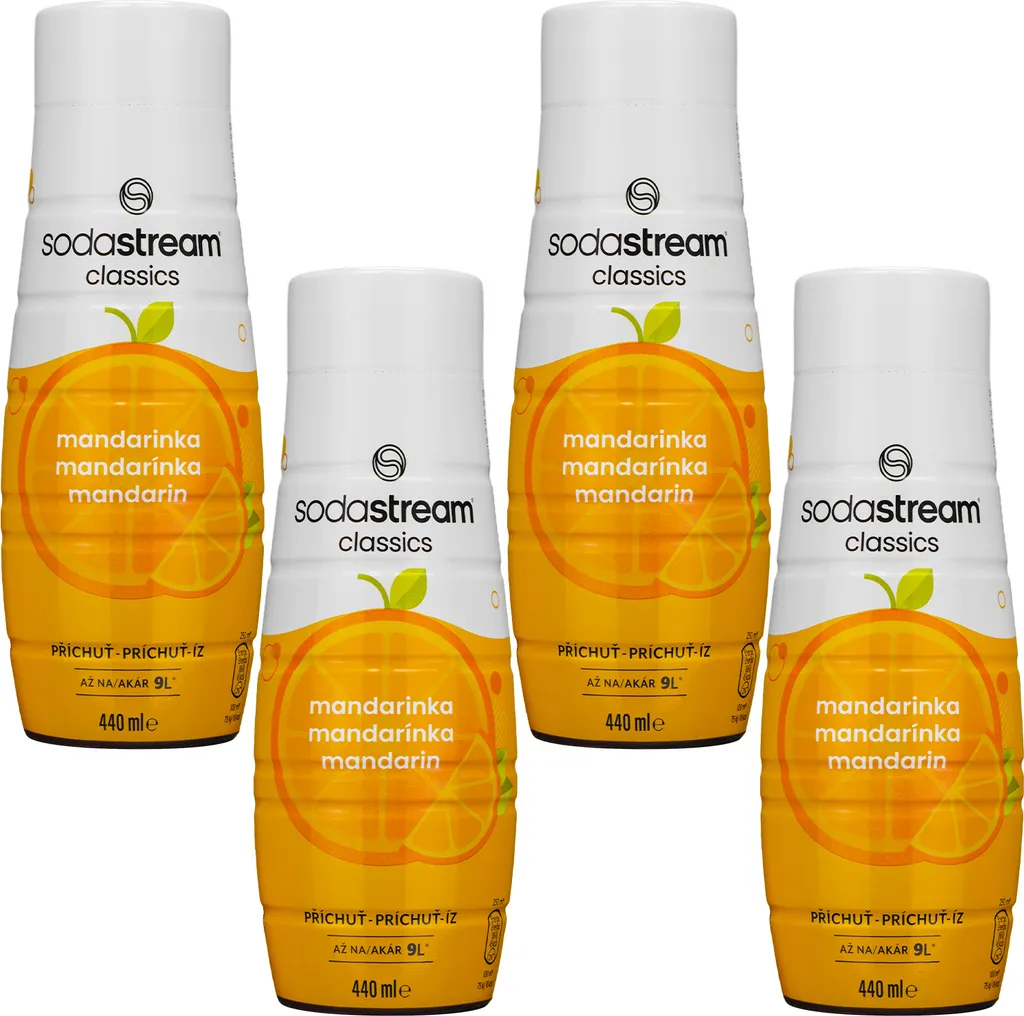 SodaStream Mandarin Syrup 4x440ml Beverage Syrup Concentrate Set 1760 ml