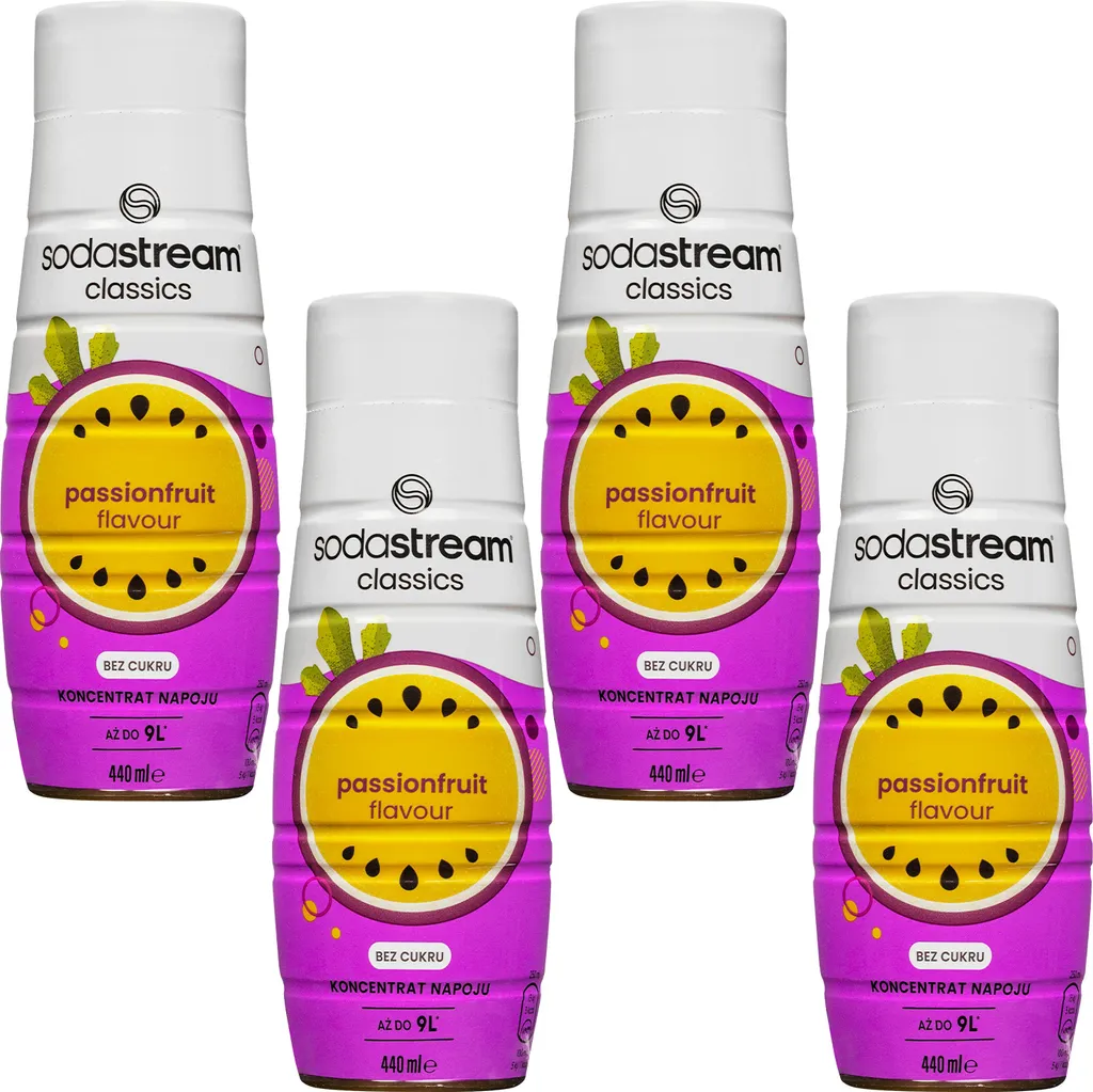 SodaStream Passion Fruit Syrup Zero 4x440ml sugar-free