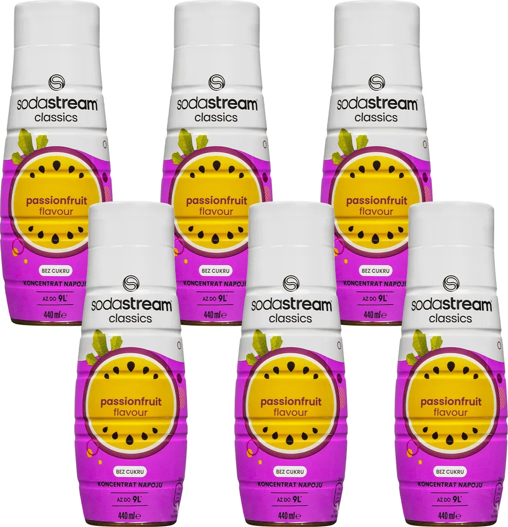 SodaStream Passion Fruit Syrup Zero 6x440ml Sugar-Free Drink 2640 ml