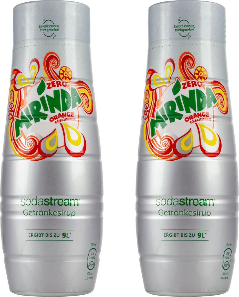 SodaStream Mirinda Zero Sugar Syrup 2x440ml Orange Flavor Concentrate