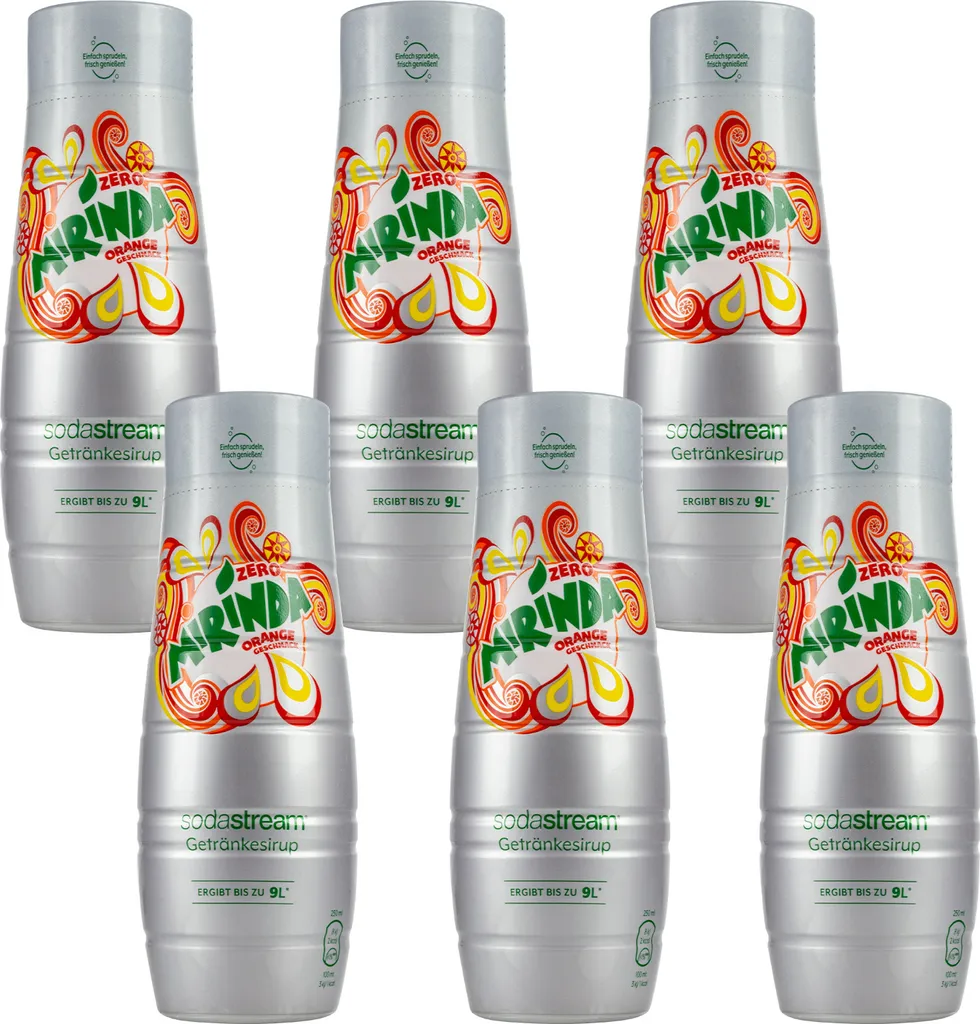 SodaStream Mirinda Zero Sugar Syrup 6x440ml Orange Drink Concentrate