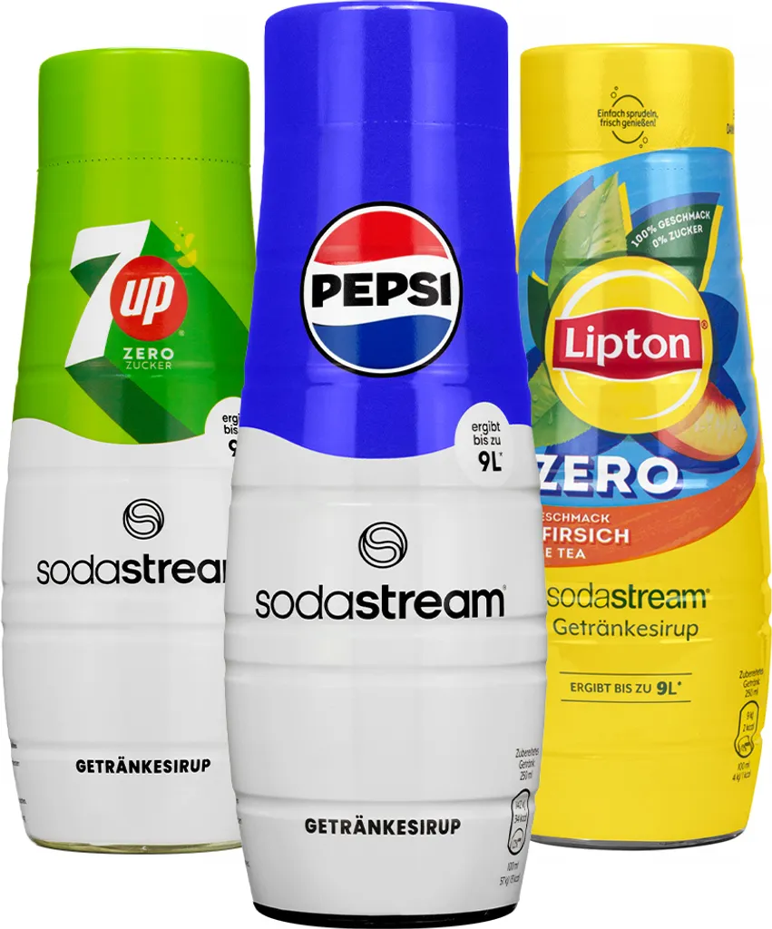 SodaStream syrup Pepsi + Lipton Peach Zero + 7UP Zero, 440 ml, 3 pieces