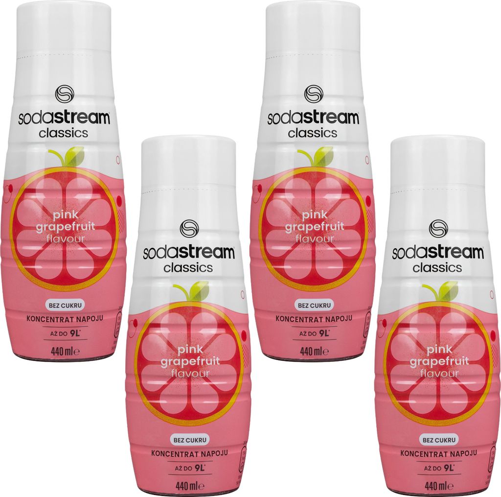 Sodastream Pink Grapefruit Syrup 4x440ml Sugar-Free with Vitamins 1760 ml