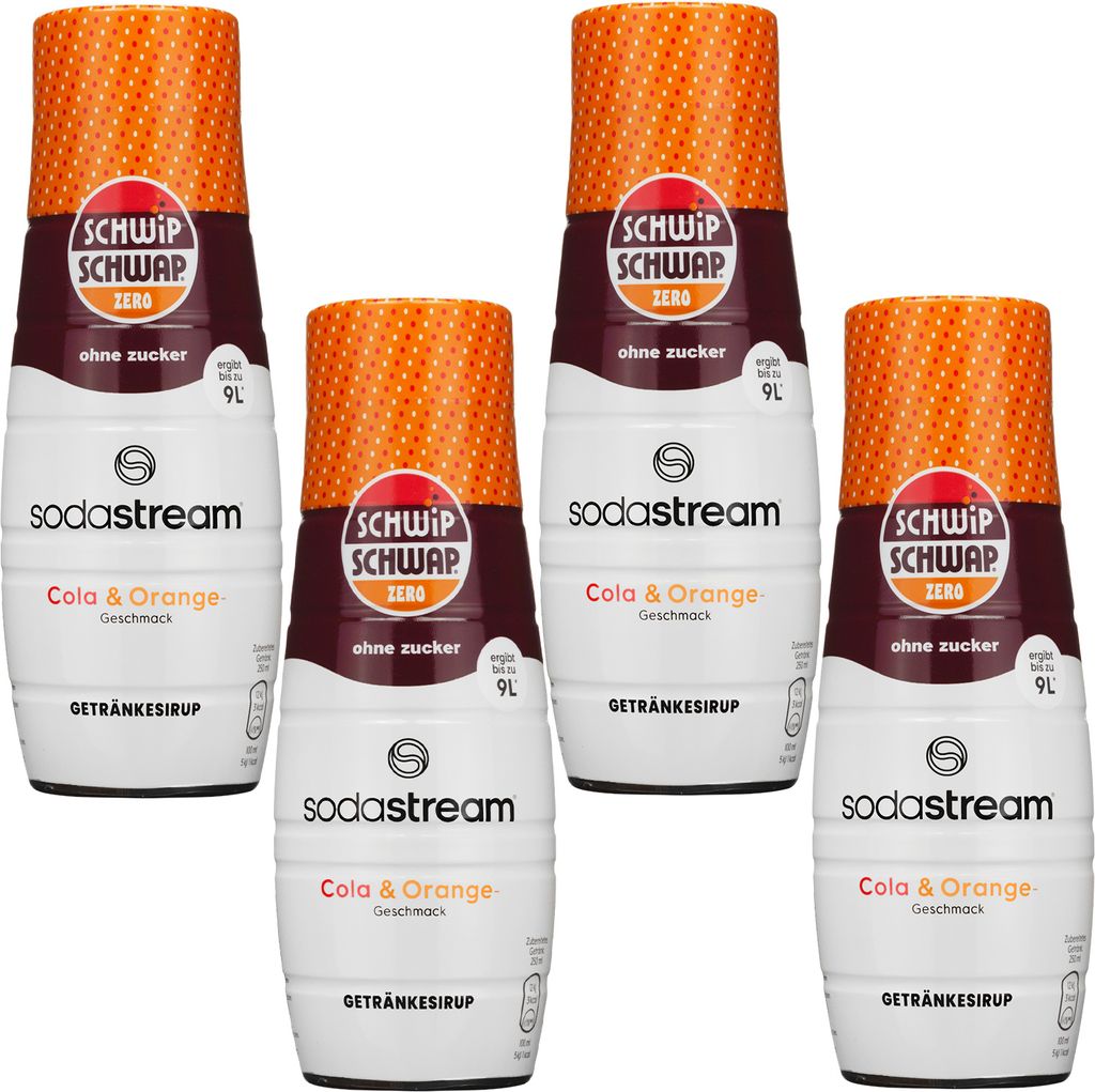 SodaStream Syrup Schwip Schwap Light 4x440ml sugar-free Cola Orange 1760 ml