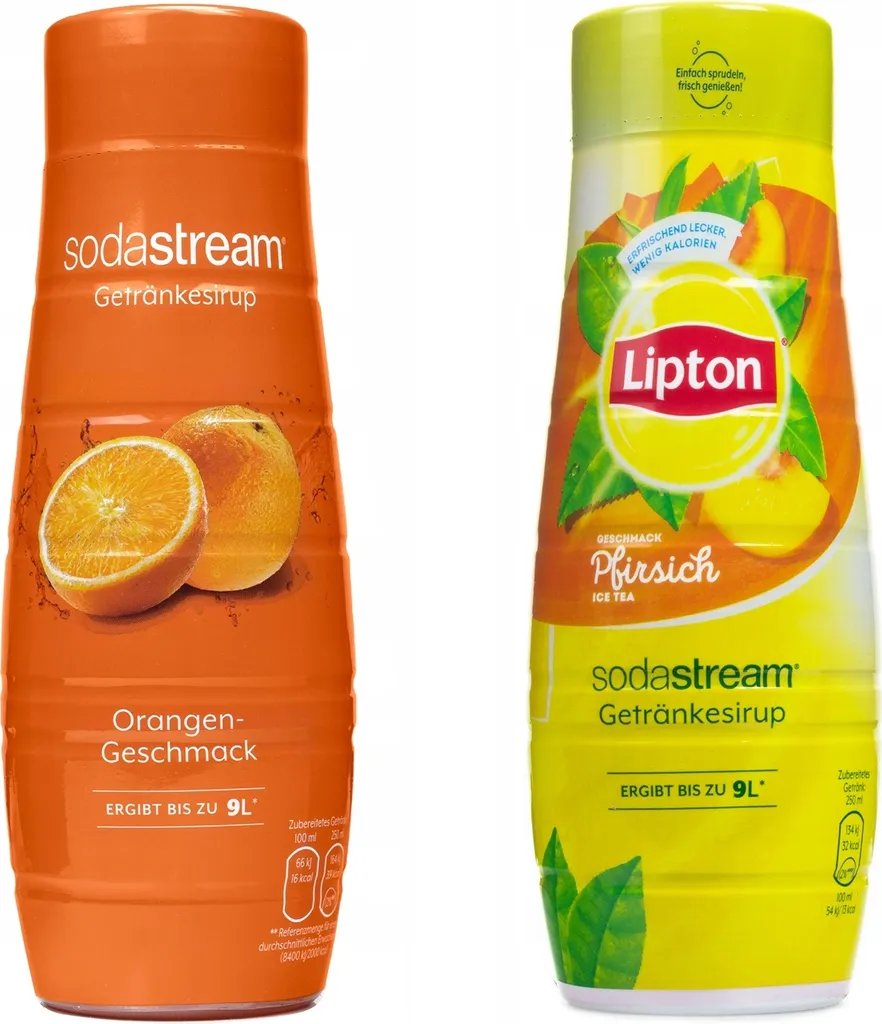 Sodastream Orange Syrup Set 440ml, Lipton Peach Iced Tea 440ml, Beverage Syrup 880 ml