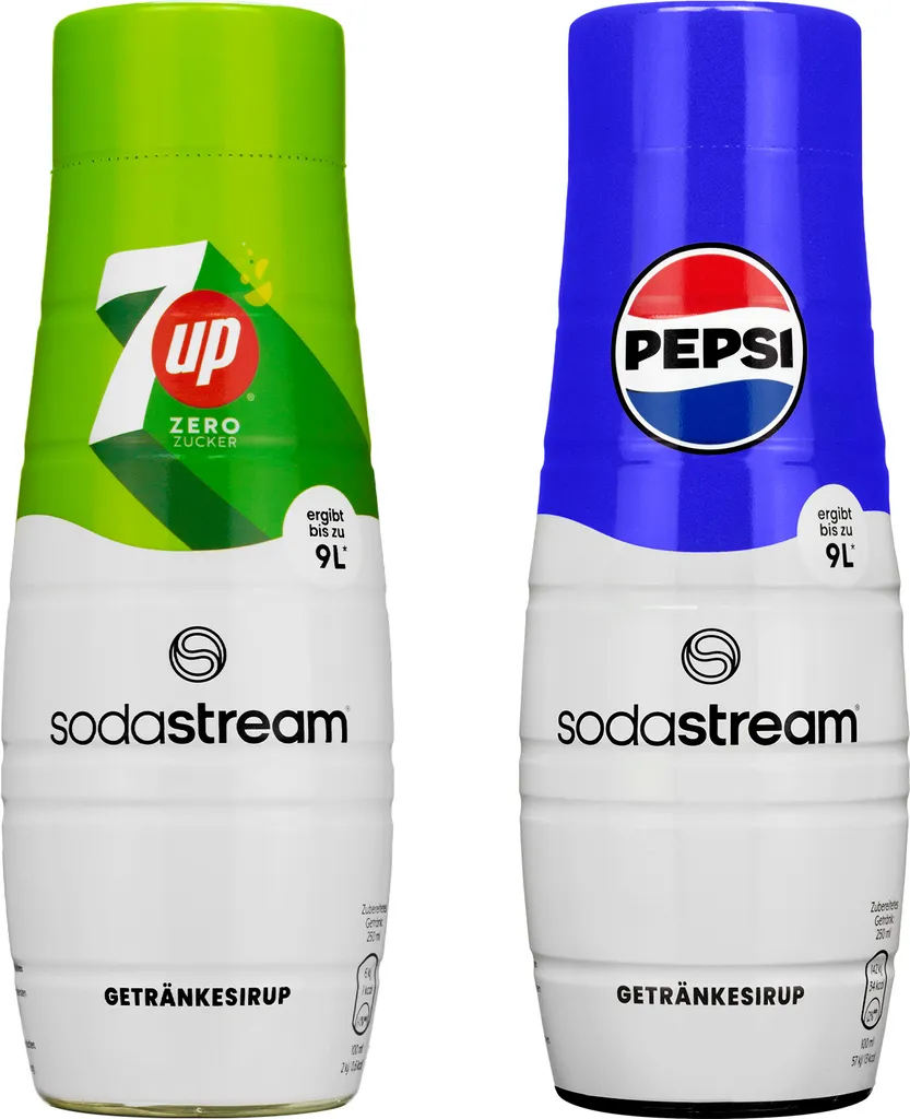 SodaStream Syrup Set Pepsi 7UP Zero 2x440ml Beverage Syrup Concentrate 880 ml
