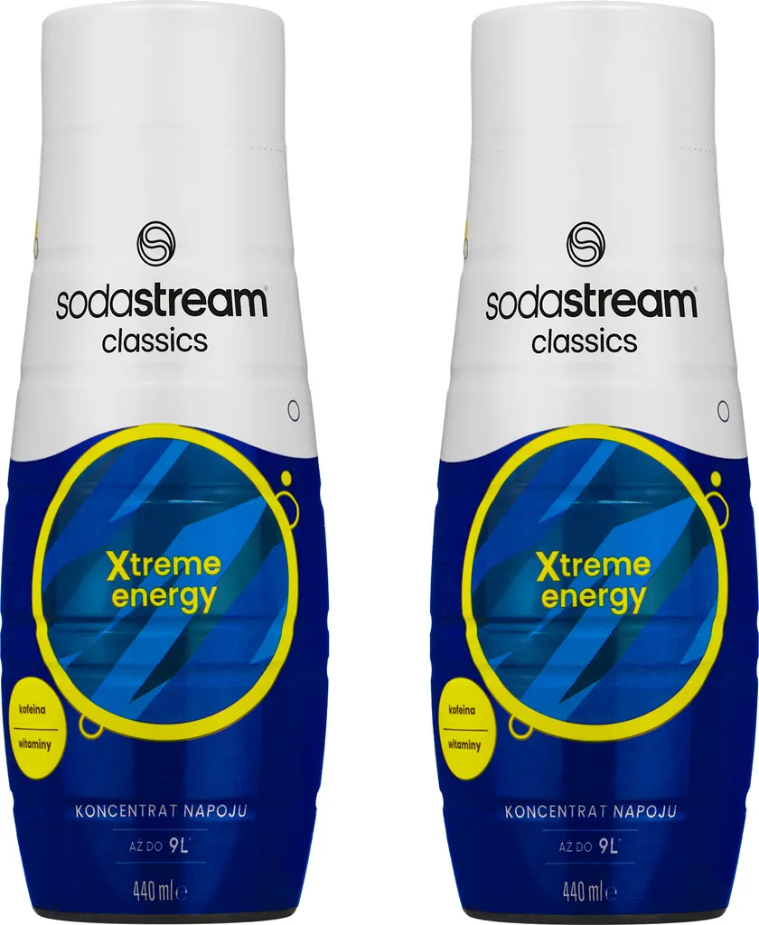 Sodastream Xtreme Energy Syrup 2x440ml Energy Drink Concentrate containing caffeine 880 ml