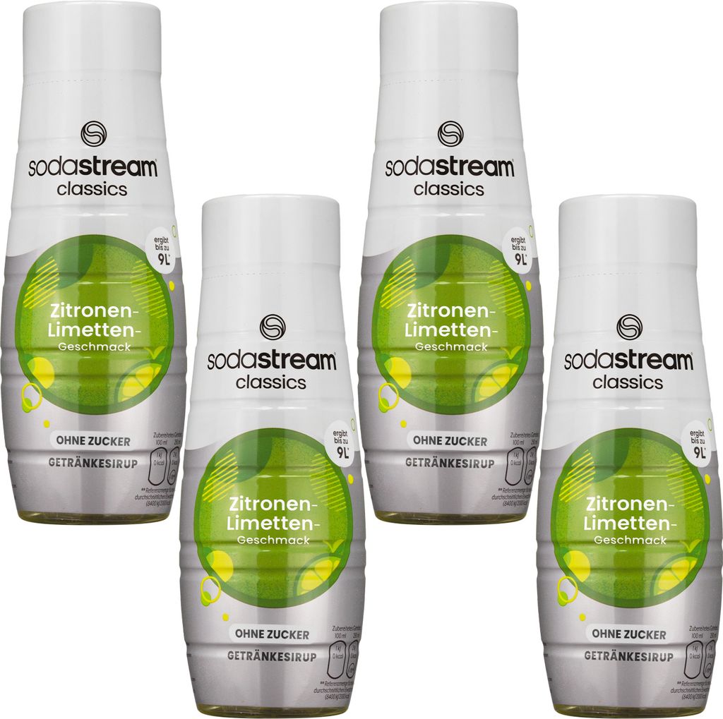 SodaStream Lemon Lime Syrup 440ml 4-pack Concentrate Beverage Syrup 1760 ml