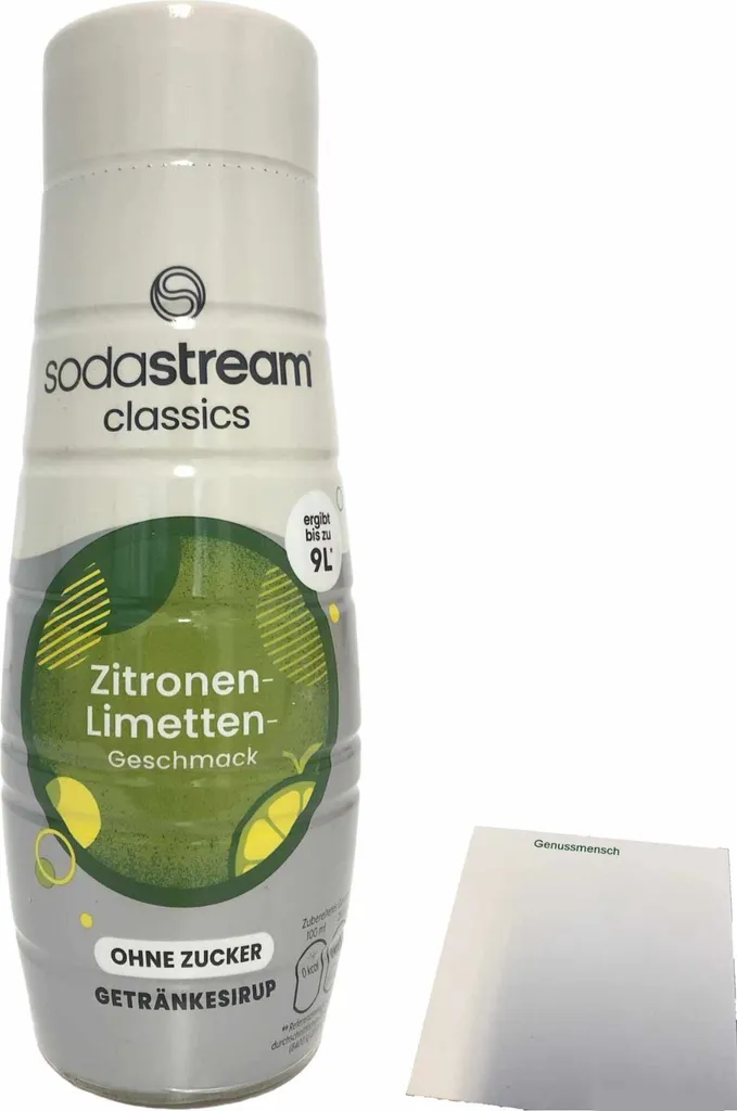 SodaStream Lemon Lime Syrup without Sugar (440ml bottle) + usy Block 452g