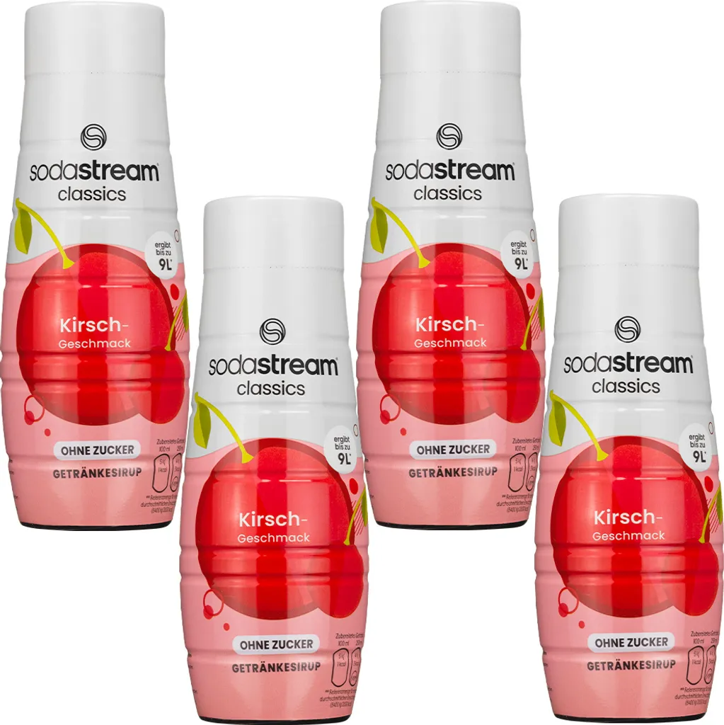 SodaStream Sugar-Free Cherry Syrup 440ml, 4 pieces