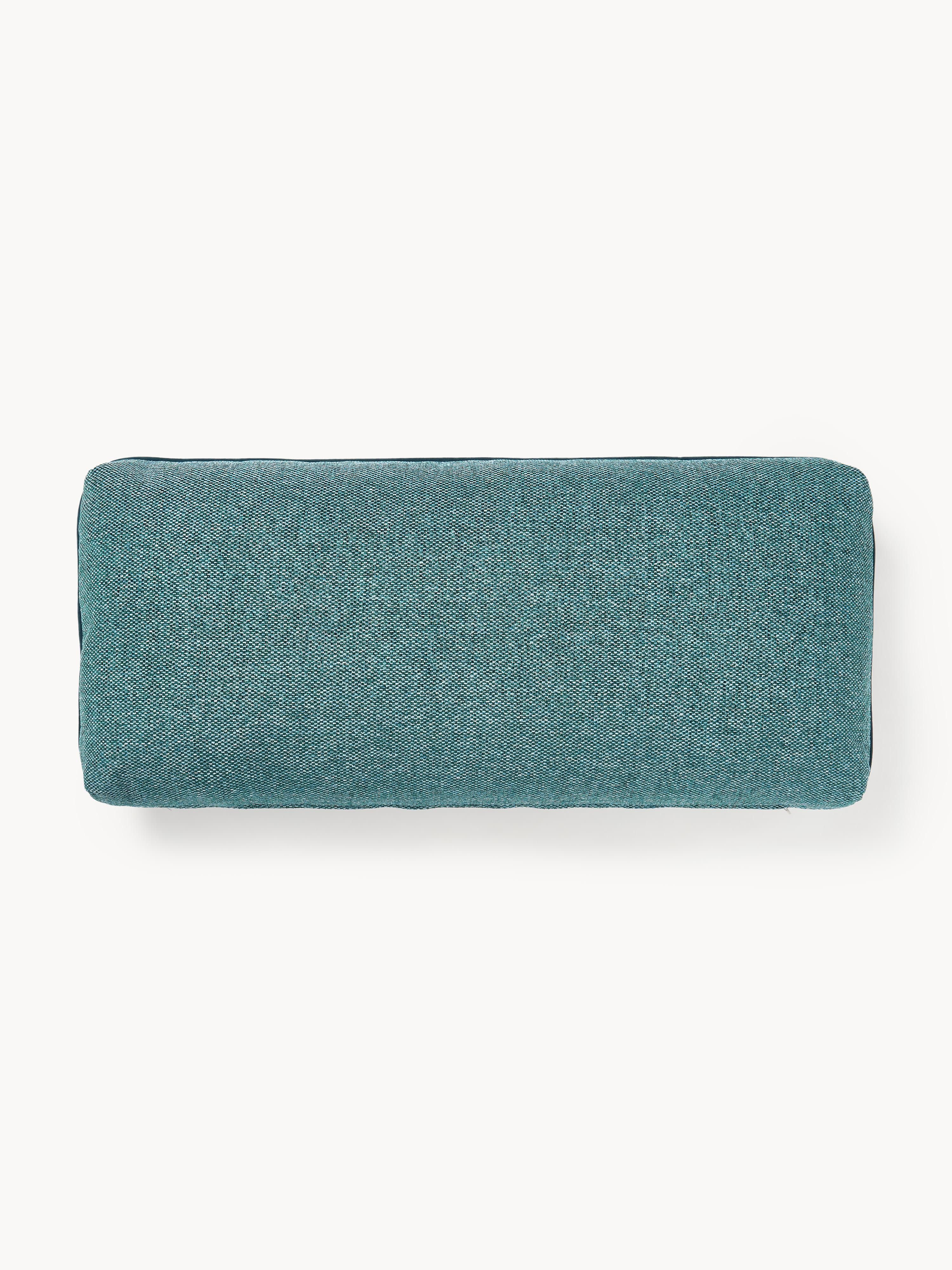 Westwing Collection Felix sofa cushion, Coarsely woven woven fabric, turquoise green